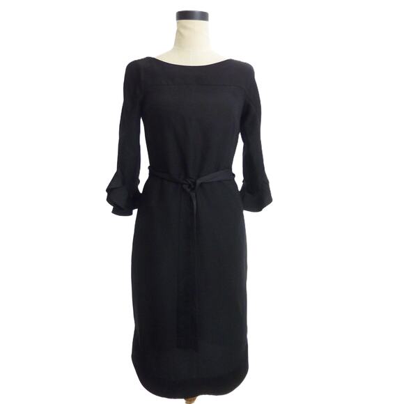 Banana Republic Dresses & Skirts - Banana Republic Black Boatneck Dress Ruffle Trim